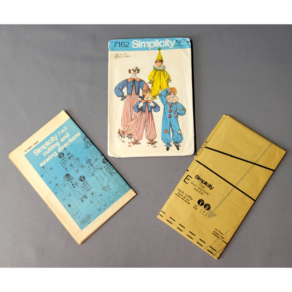 Simplicity Sewing Pattern #7162 Clown Costume Kids 7-8 UNCUT Vintage 1975 - Picture 2 of 4